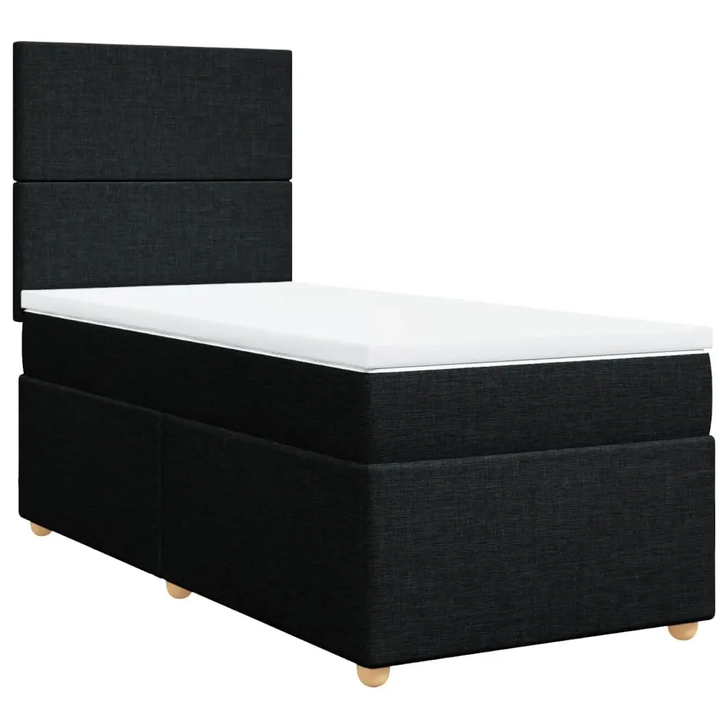 Box Spring Bed with Mattress Black King Single Fabric 3291465 - Furniture