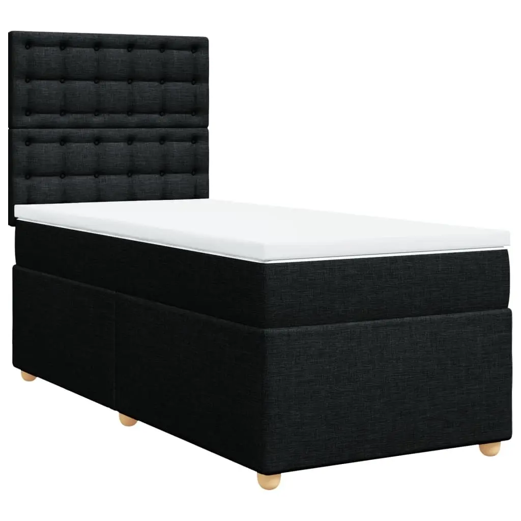 Box Spring Bed with Mattress Black King Single Fabric 3291471 - Furniture