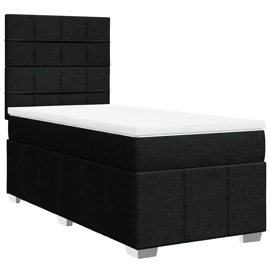 Box Spring Bed with Mattress Black King Single Fabric 3291855 - Furniture