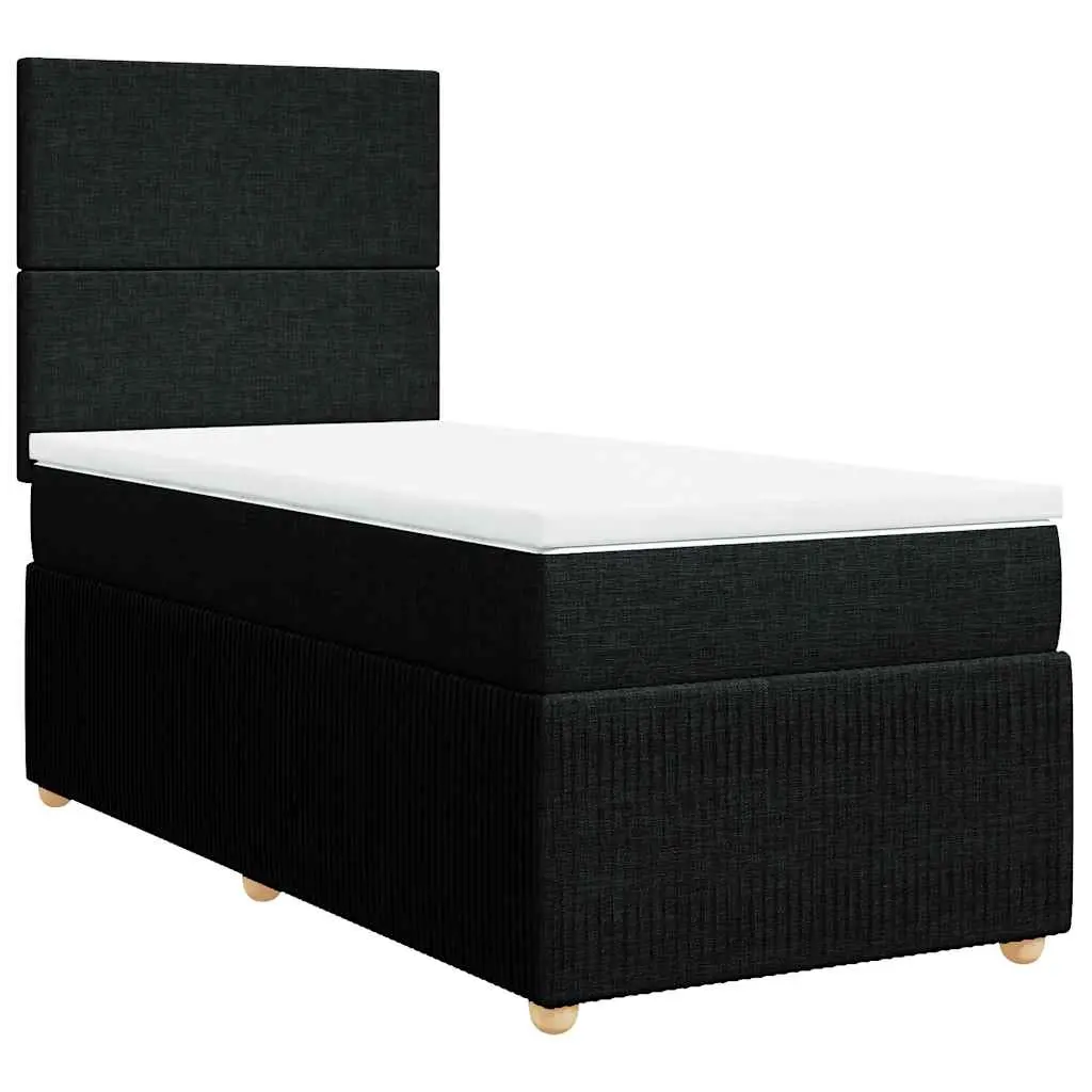 Box Spring Bed with Mattress Black King Single Fabric 3292553 - Furniture