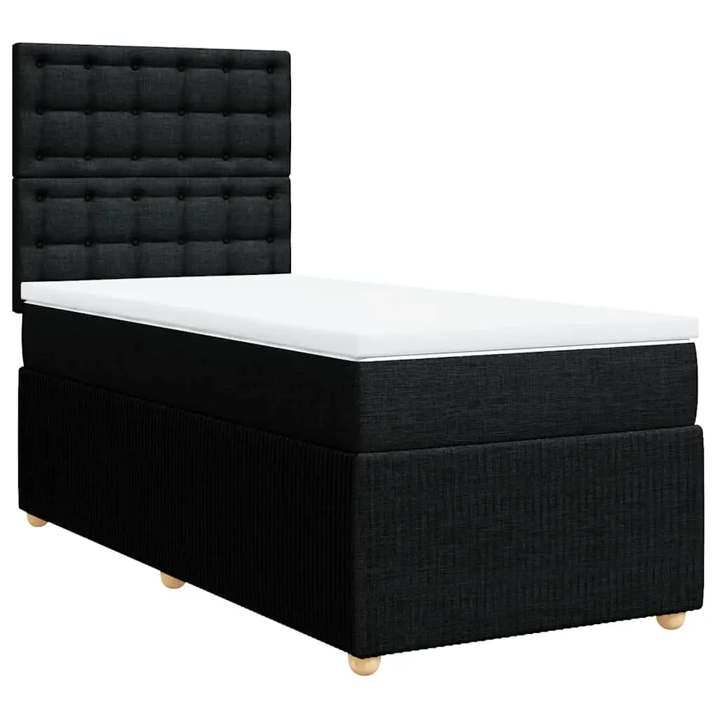 Box Spring Bed with Mattress Black King Single Fabric 3292559 - Furniture