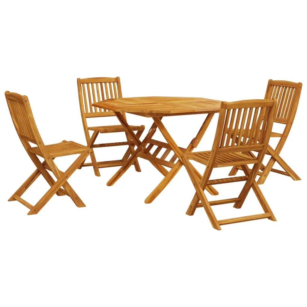 5 Piece Folding Garden Dining Set Solid Wood Acacia 3295249 - Furniture