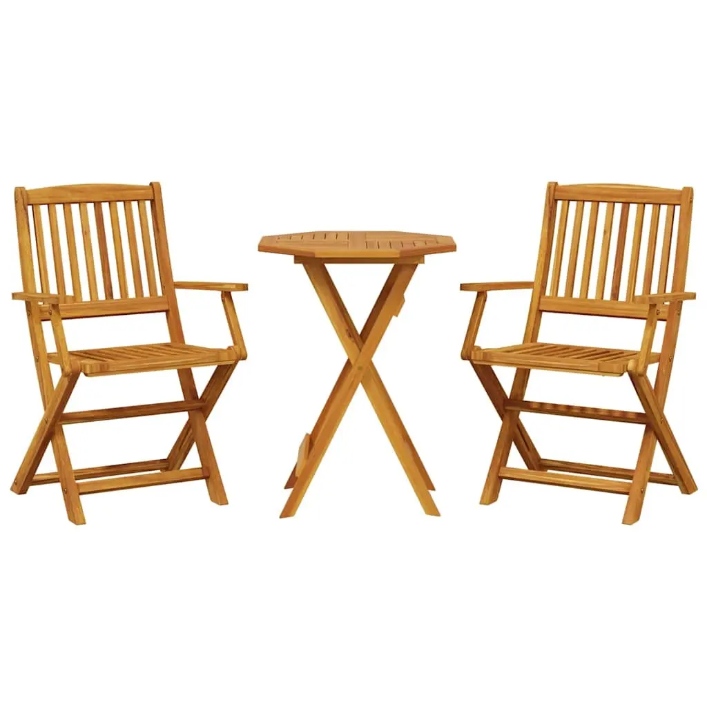 3 Piece Folding Bistro Set Solid Wood Acacia 3295250 - Furniture