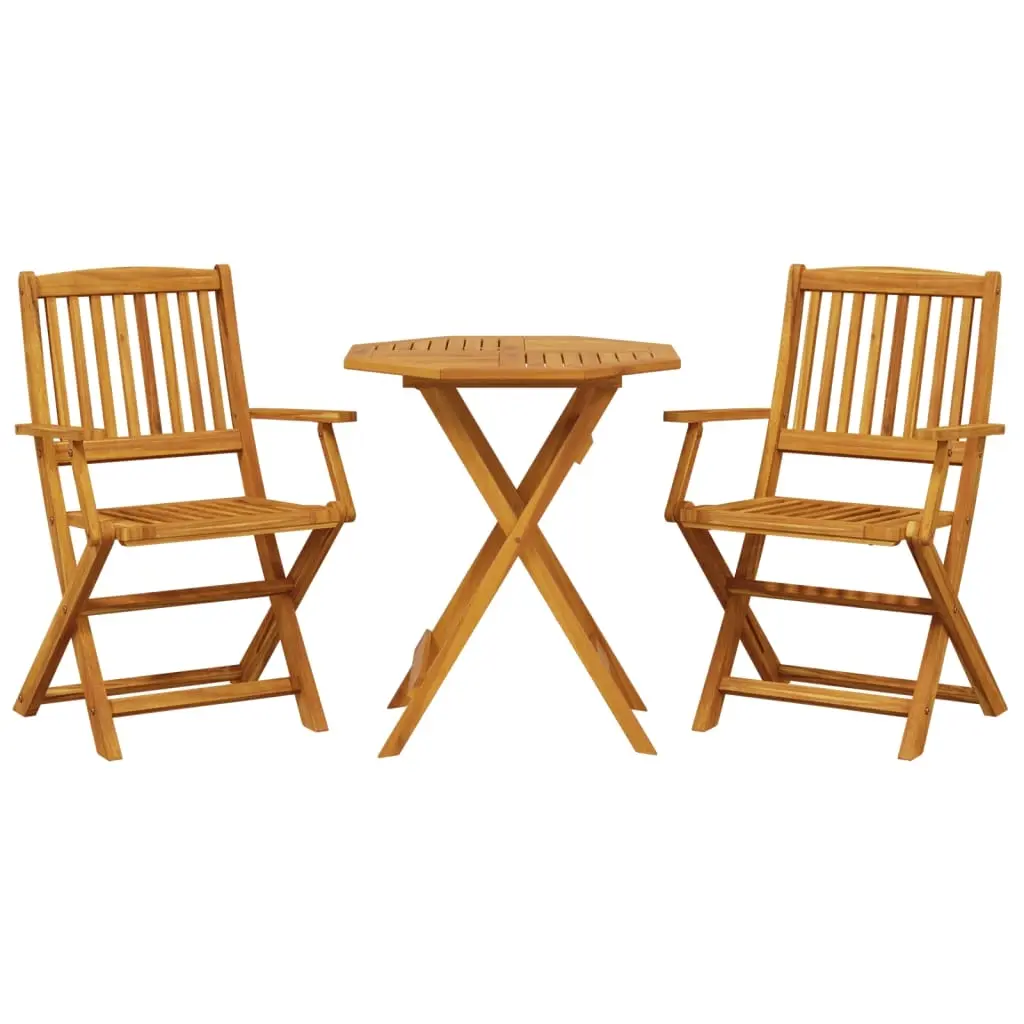 3 Piece Folding Bistro Set Solid Wood Acacia 3295252 - Furniture