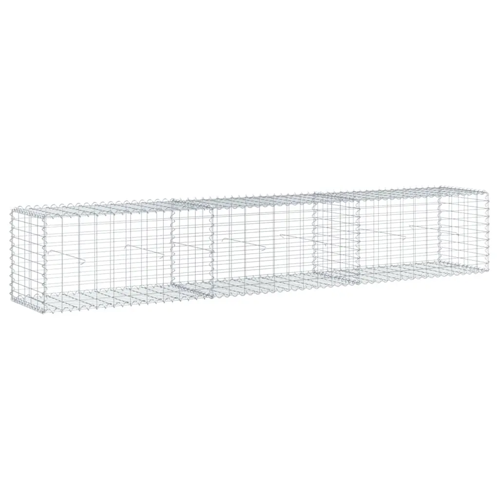 Gabion Basket with Cover 300x50x50 cm Galvanised Iron 3295134 - Home & Garden
