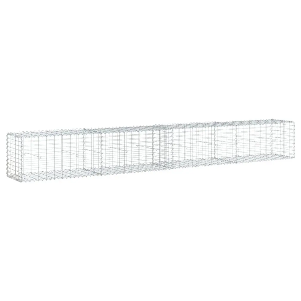 Gabion Basket with Cover 400x50x50 cm Galvanised Iron 3295135 - Home & Garden