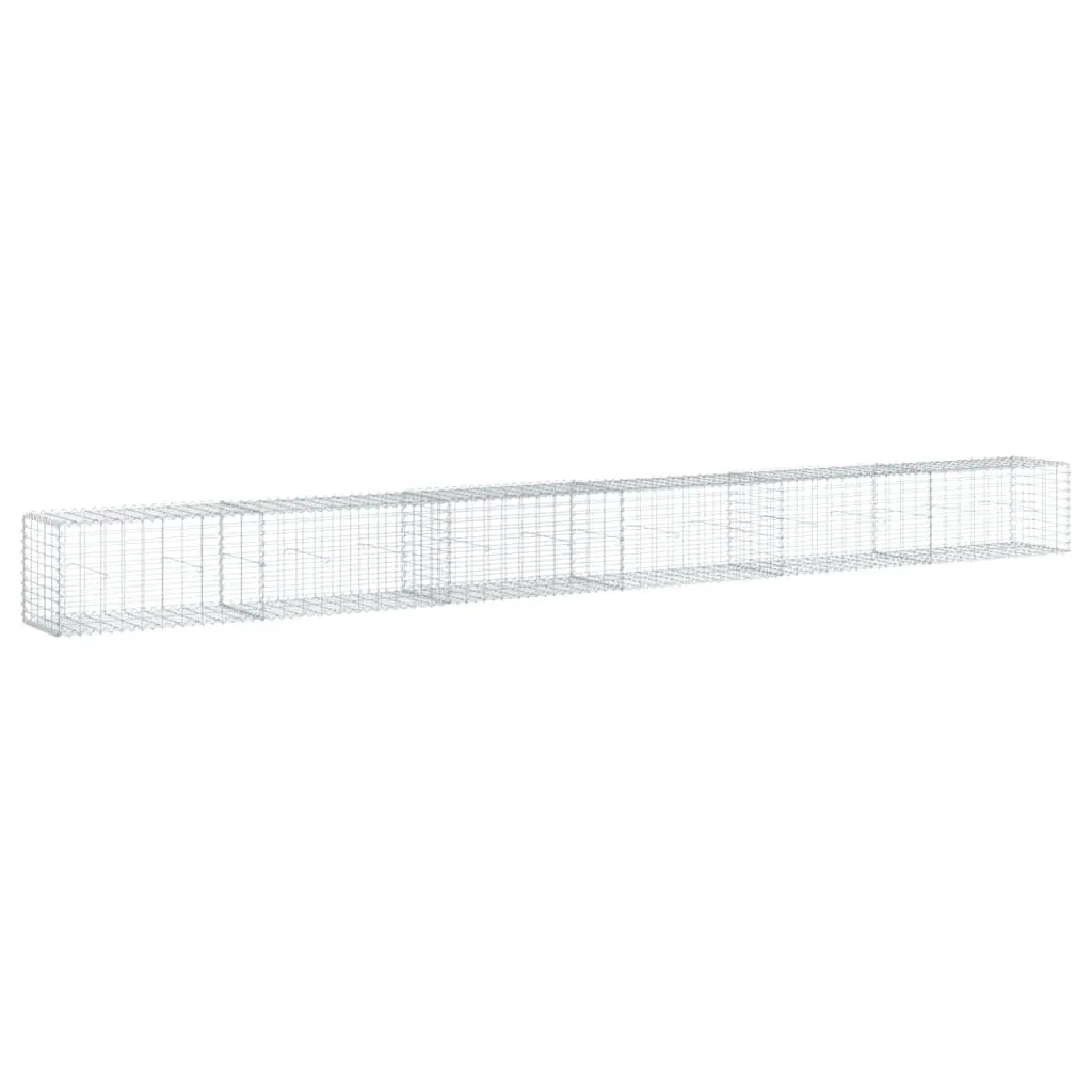 Gabion Basket with Cover 600x50x50 cm Galvanised Iron 3295137 - Home & Garden