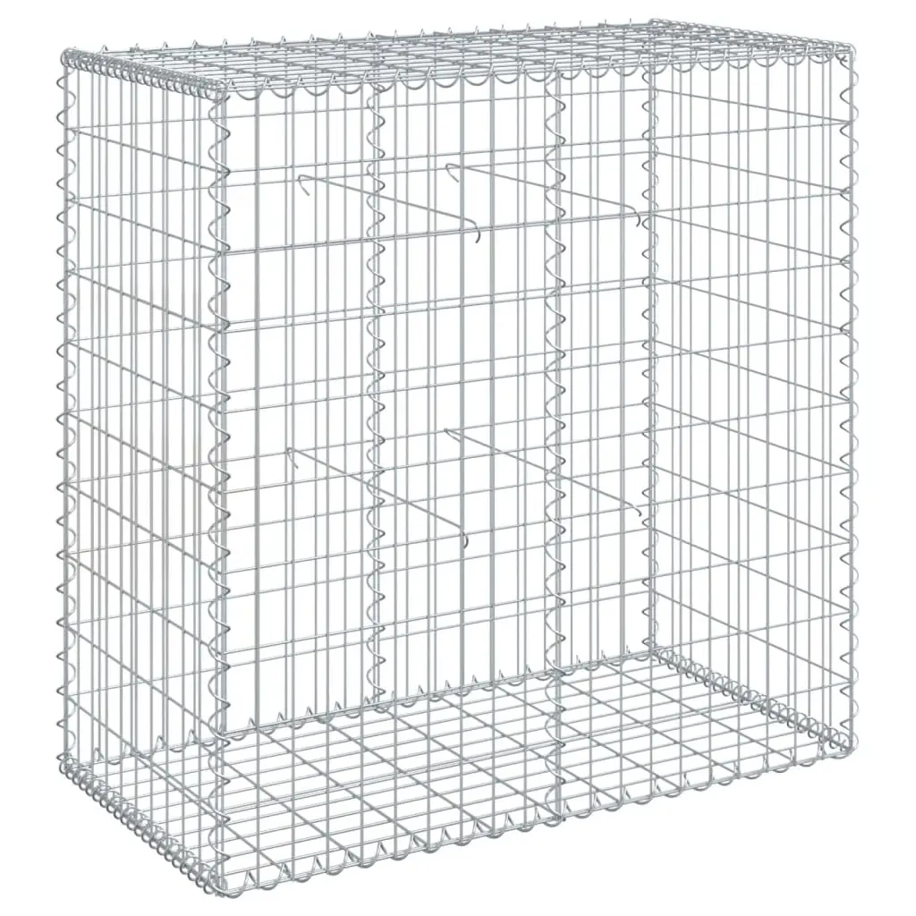 Gabion Basket with Cover 100x50x100 cm Galvanised Iron 3295142 - Home & Garden