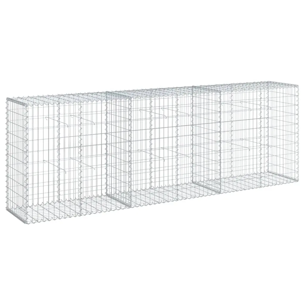 Gabion Basket with Cover 300x50x100 cm Galvanised Iron 3295144 - Home & Garden