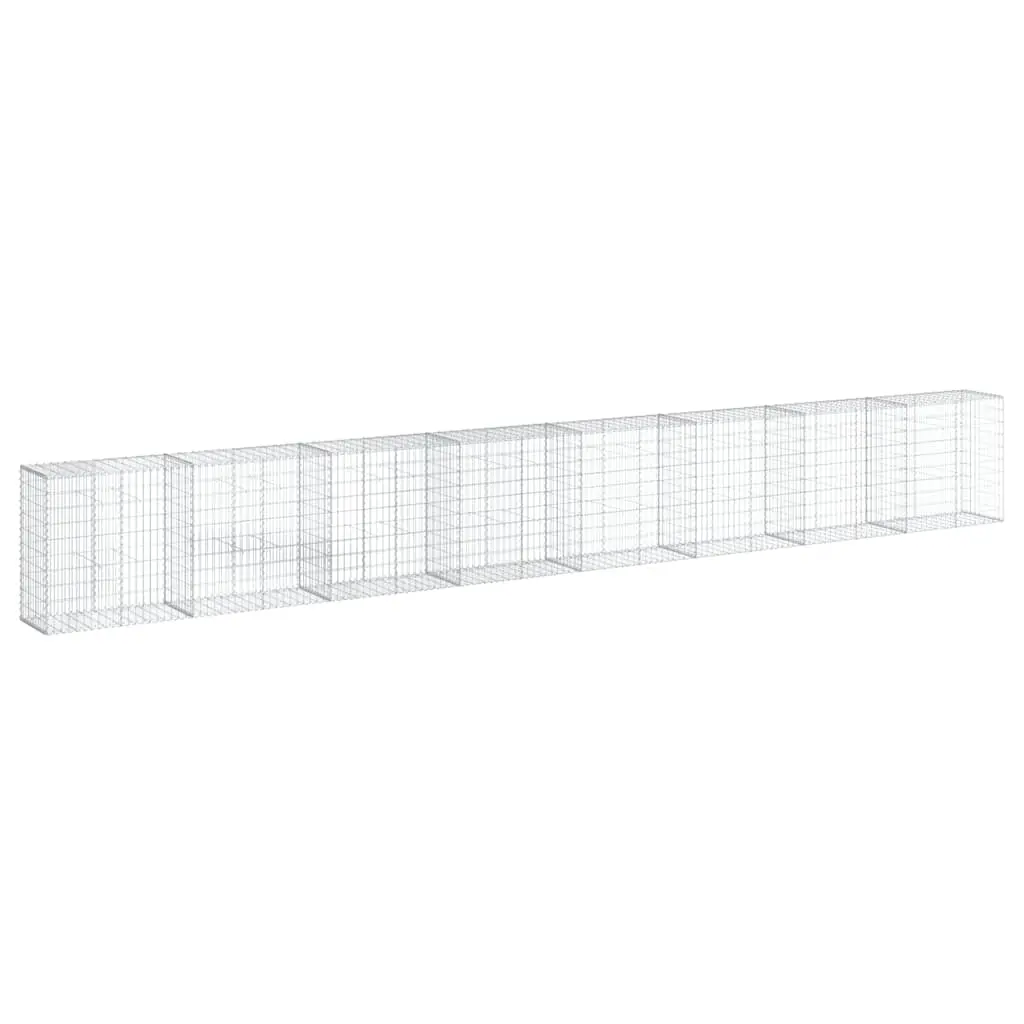 Gabion Basket with Cover 800x50x100 cm Galvanised Iron 3295149 - Home & Garden