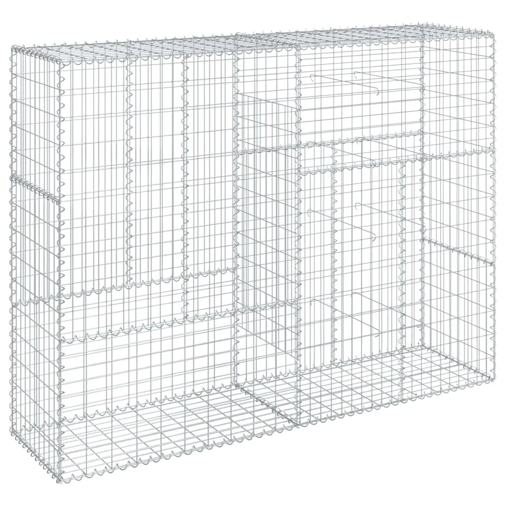 Gabion Basket with Cover 200x50x150 cm Galvanised Iron 3295155 - Home & Garden