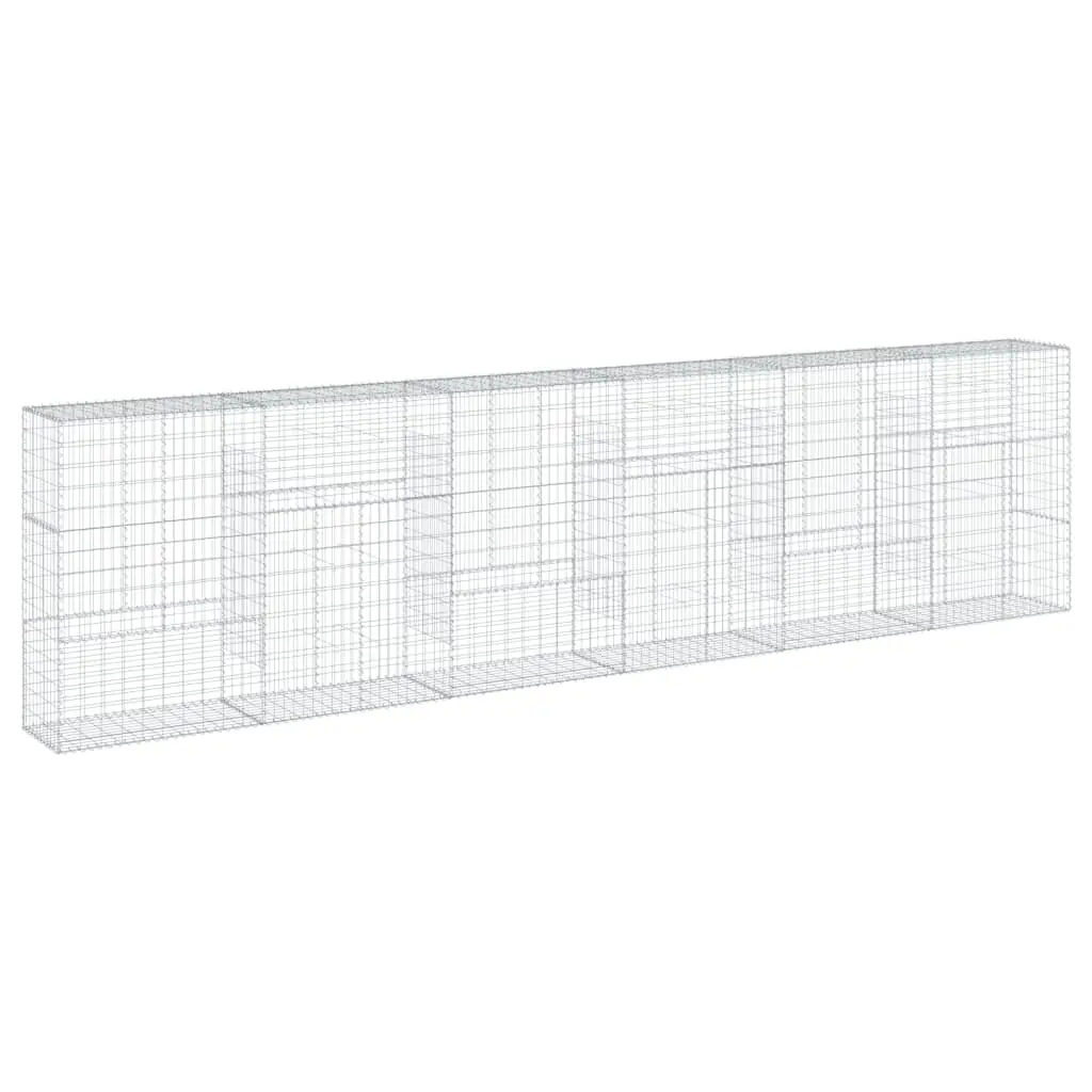 Gabion Basket with Cover 600x50x150 cm Galvanised Iron 3295159 - Home & Garden