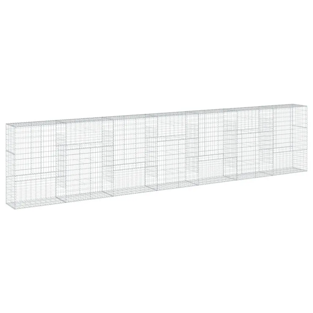 Gabion Basket with Cover 700x50x150 cm Galvanised Iron 3295160 - Home & Garden