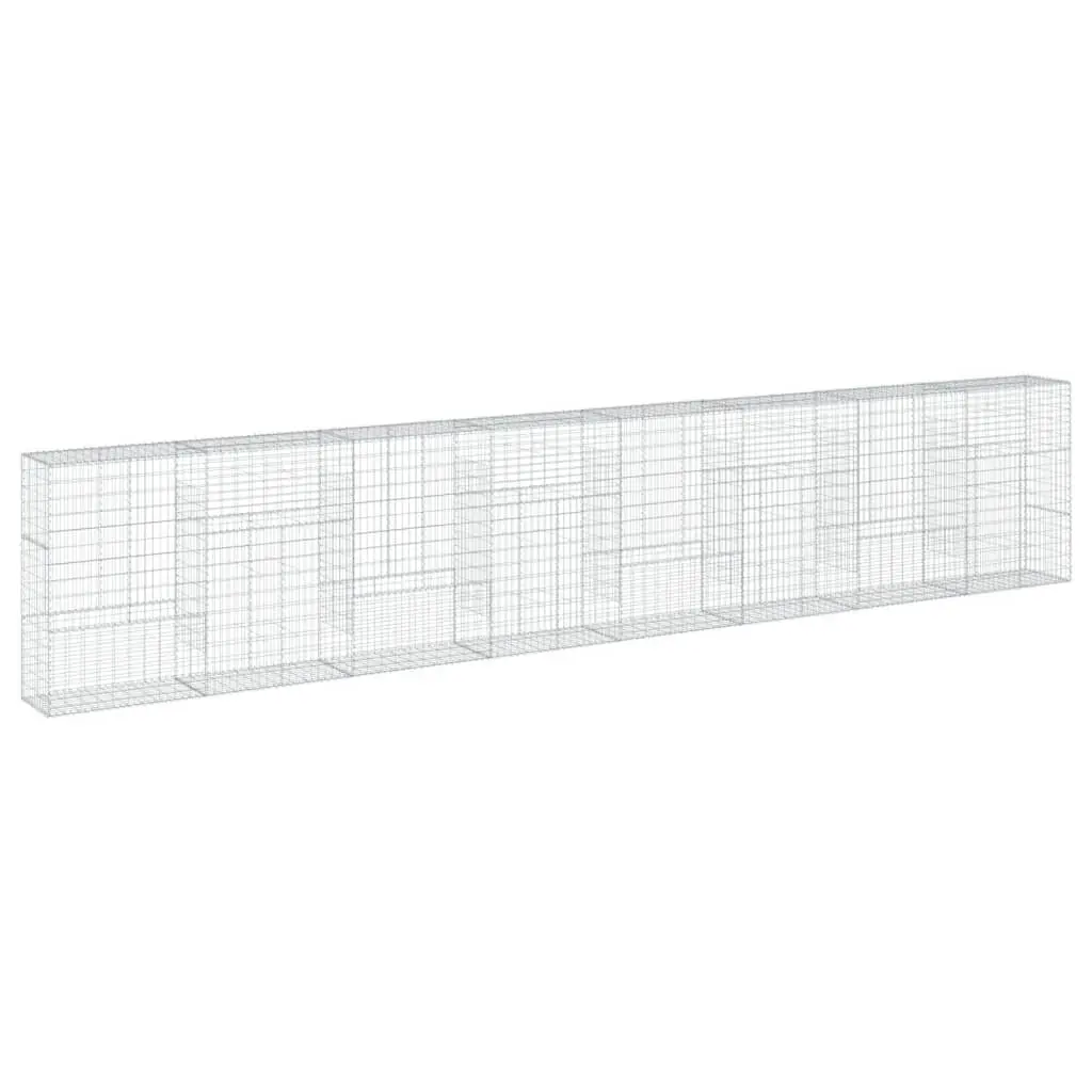Gabion Basket with Cover 800x50x150 cm Galvanised Iron 3295161 - Home & Garden