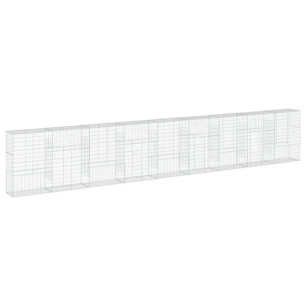 Gabion Basket with Cover 900x50x150 cm Galvanised Iron 3295162 - Home & Garden