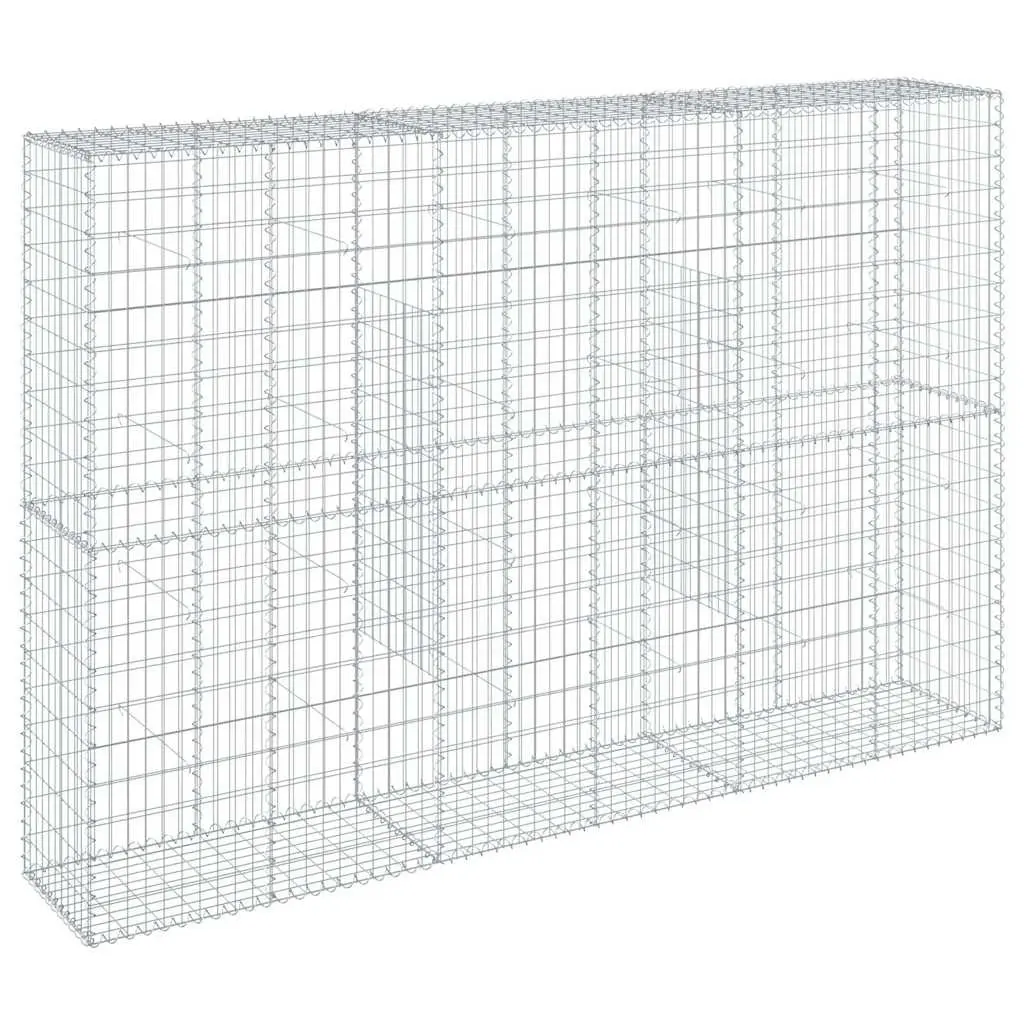 Gabion Basket with Cover 300x50x200 cm Galvanised Iron 3295168 - Home & Garden