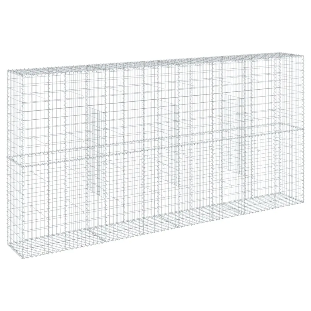 Gabion Basket with Cover 400x50x200 cm Galvanised Iron 3295169 - Home & Garden