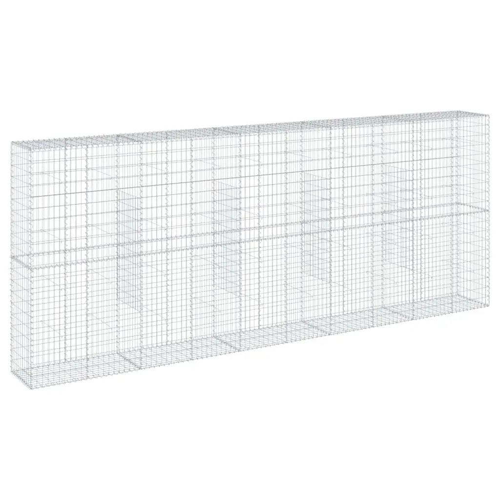 Gabion Basket with Cover 500x50x200 cm Galvanised Iron 3295170 - Home & Garden