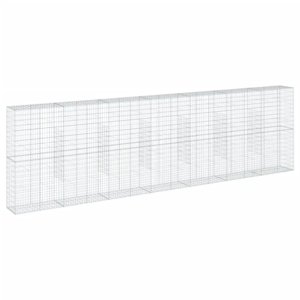 Gabion Basket with Cover 700x50x200 cm Galvanised Iron 3295172 - Home & Garden