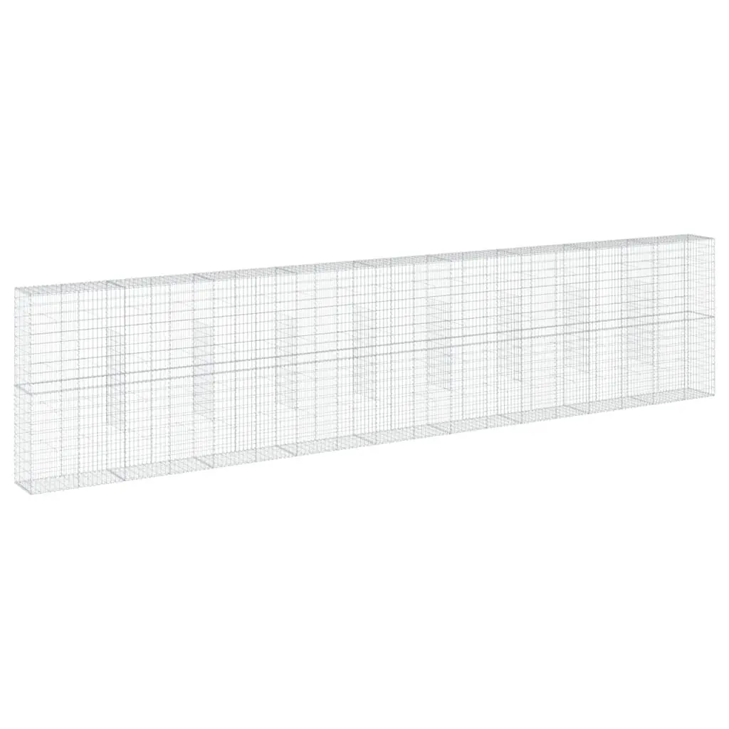 Gabion Basket with Cover 900x50x200 cm Galvanised Iron 3295174 - Home & Garden