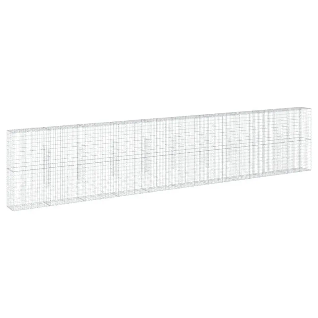 Gabion Basket with Cover 1000x50x200 cm Galvanised Iron 3295175 - Home & Garden