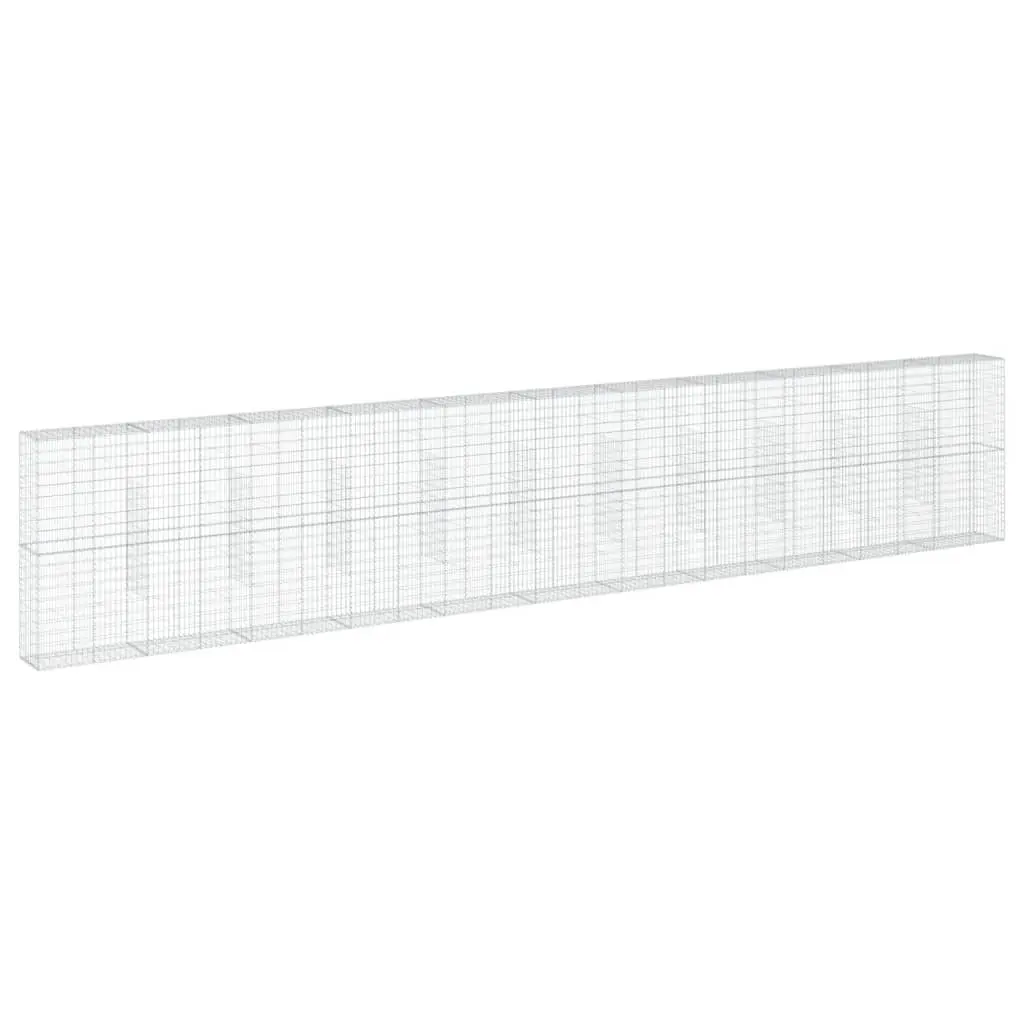 Gabion Basket with Cover 1100x50x200 cm Galvanised Iron 3295176 - Home & Garden