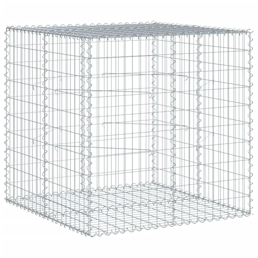 Gabion Basket with Cover 100x100x100 cm Galvanised Iron 3295190 - Home & Garden