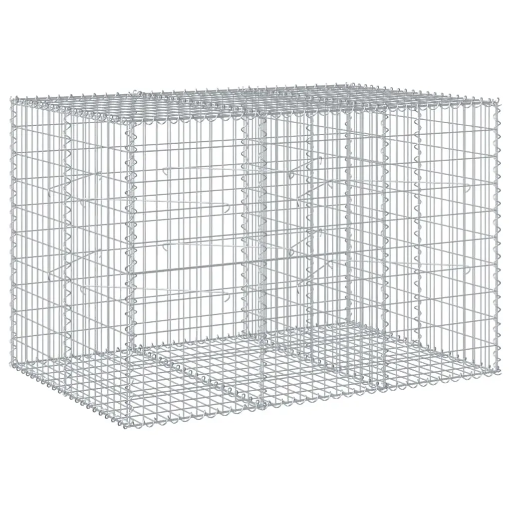 Gabion Basket with Cover 150x100x100 cm Galvanised Iron 3295191 - Home & Garden