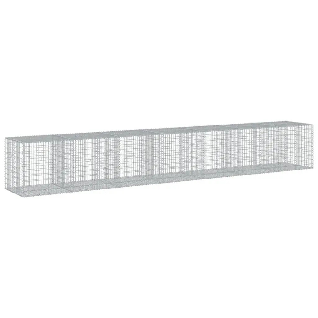 Gabion Basket with Cover 700x100x100 cm Galvanised Iron 3295202 - Home & Garden