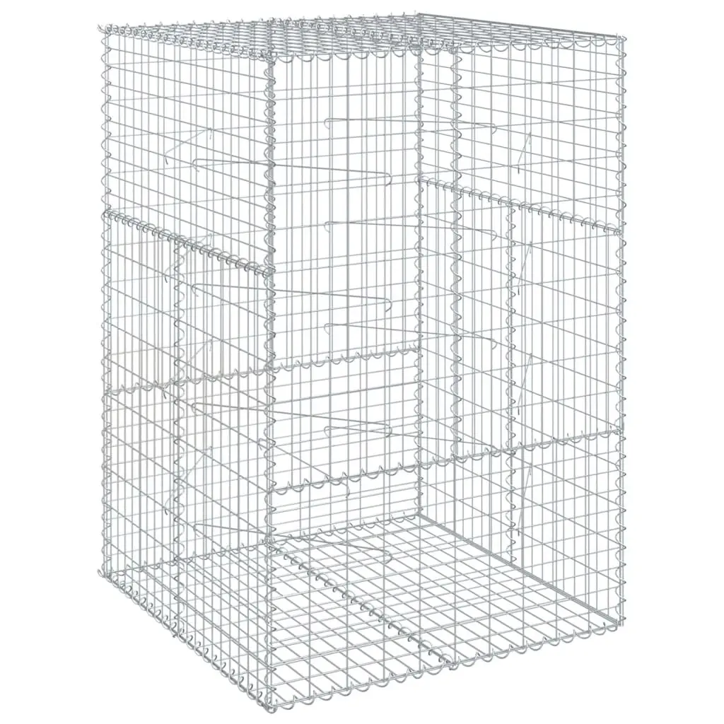 Gabion Basket with Cover 100x100x150 cm Galvanised Iron 3295213 - Home & Garden