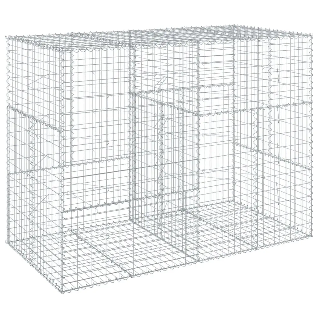 Gabion Basket with Cover 200x100x150 cm Galvanised Iron 3295214 - Home & Garden