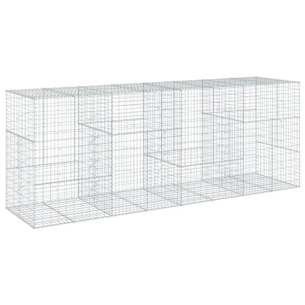 Gabion Basket with Cover 400x100x150 cm Galvanised Iron 3295216 - Home & Garden