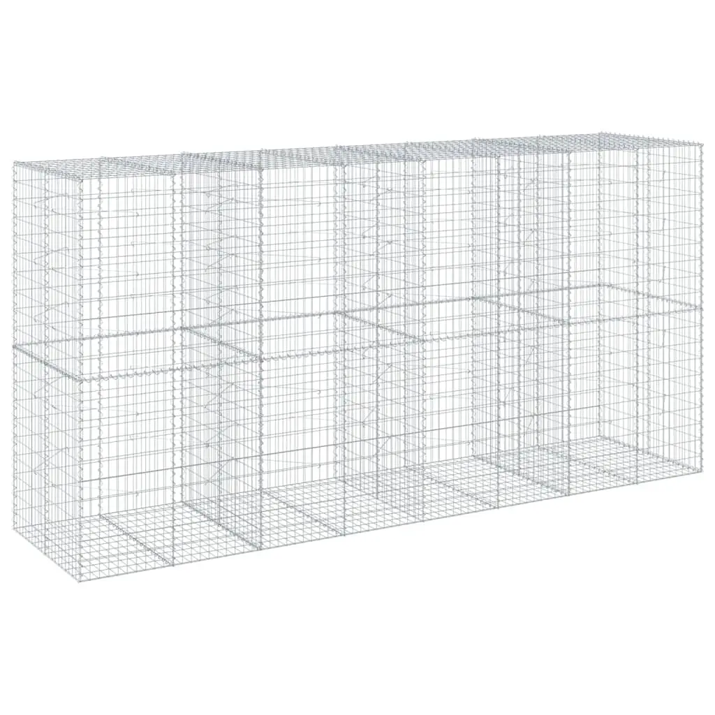 Gabion Basket with Cover 400x100x200 cm Galvanised Iron 3295231 - Home & Garden