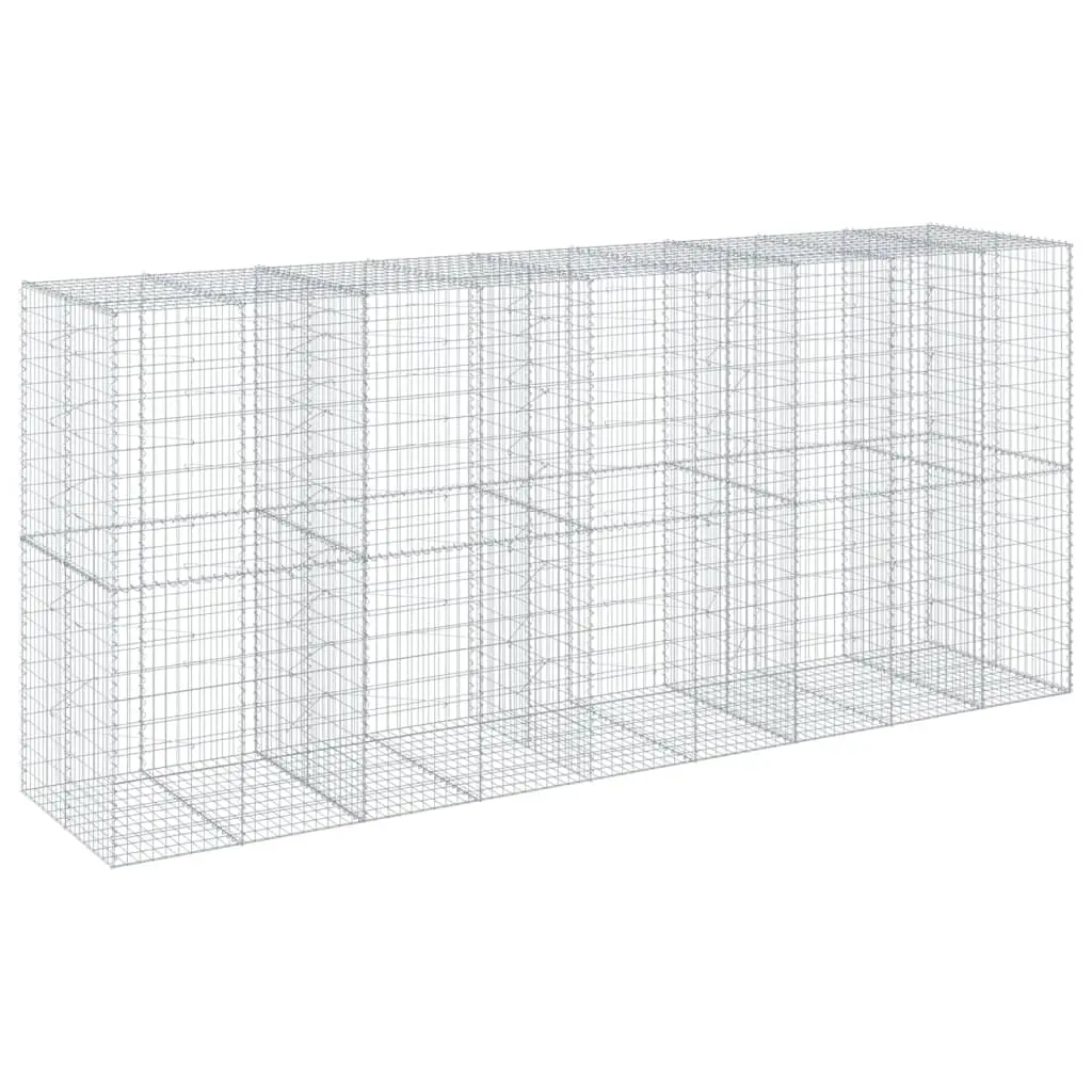 Gabion Basket with Cover 450x100x200 cm Galvanised Iron 3295232 - Home & Garden