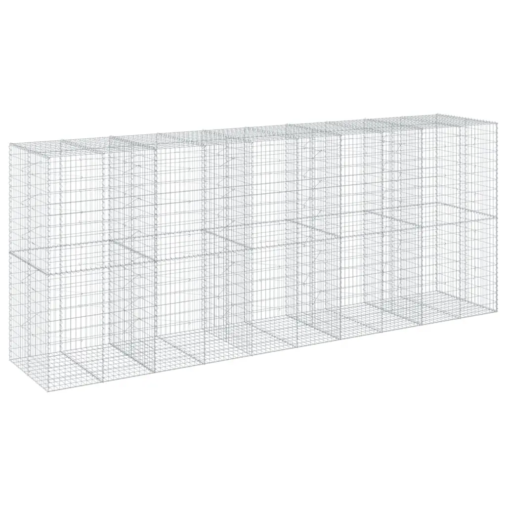 Gabion Basket with Cover 500x100x200 cm Galvanised Iron 3295233 - Home & Garden