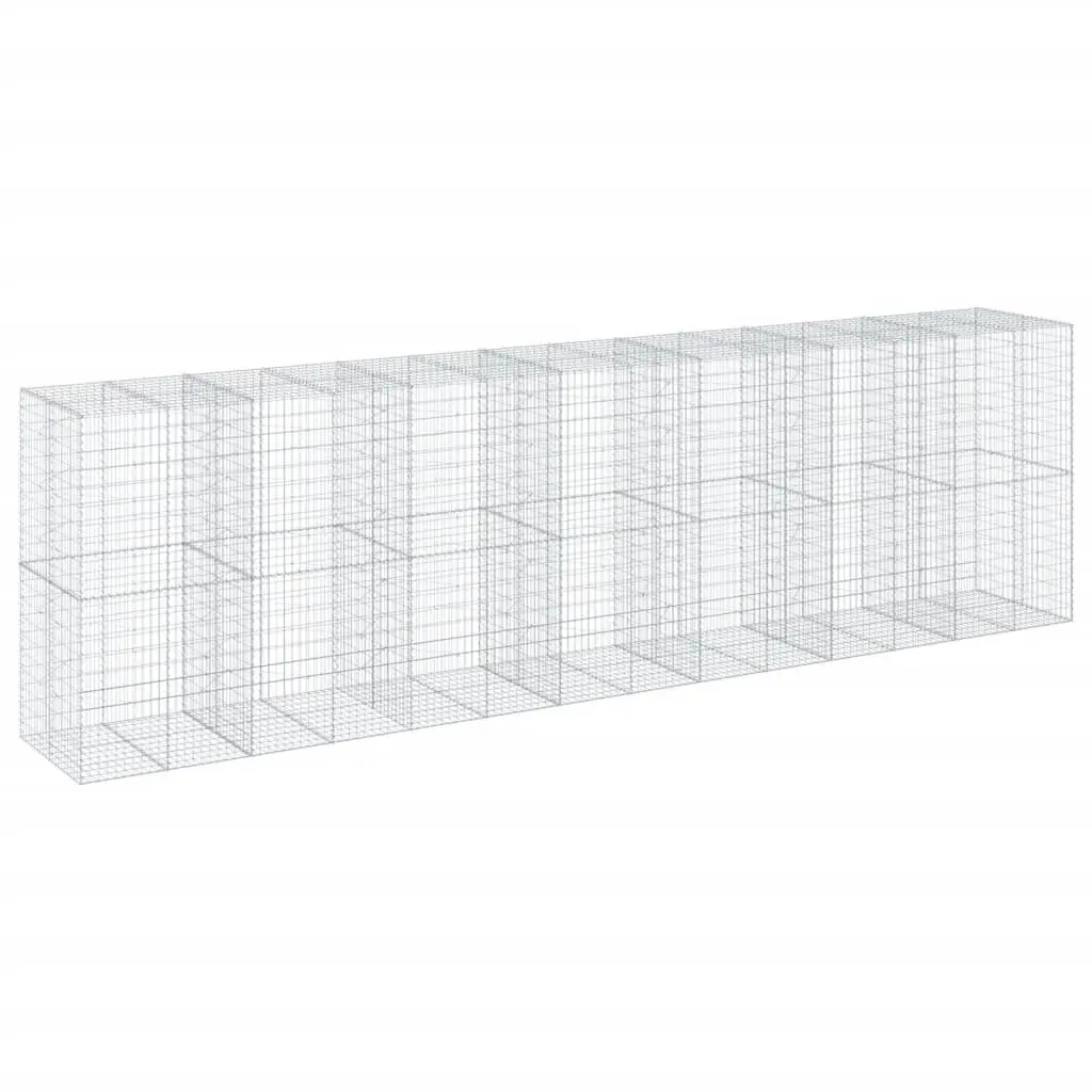 Gabion Basket with Cover 700x100x200 cm Galvanised Iron 3295237 - Home & Garden