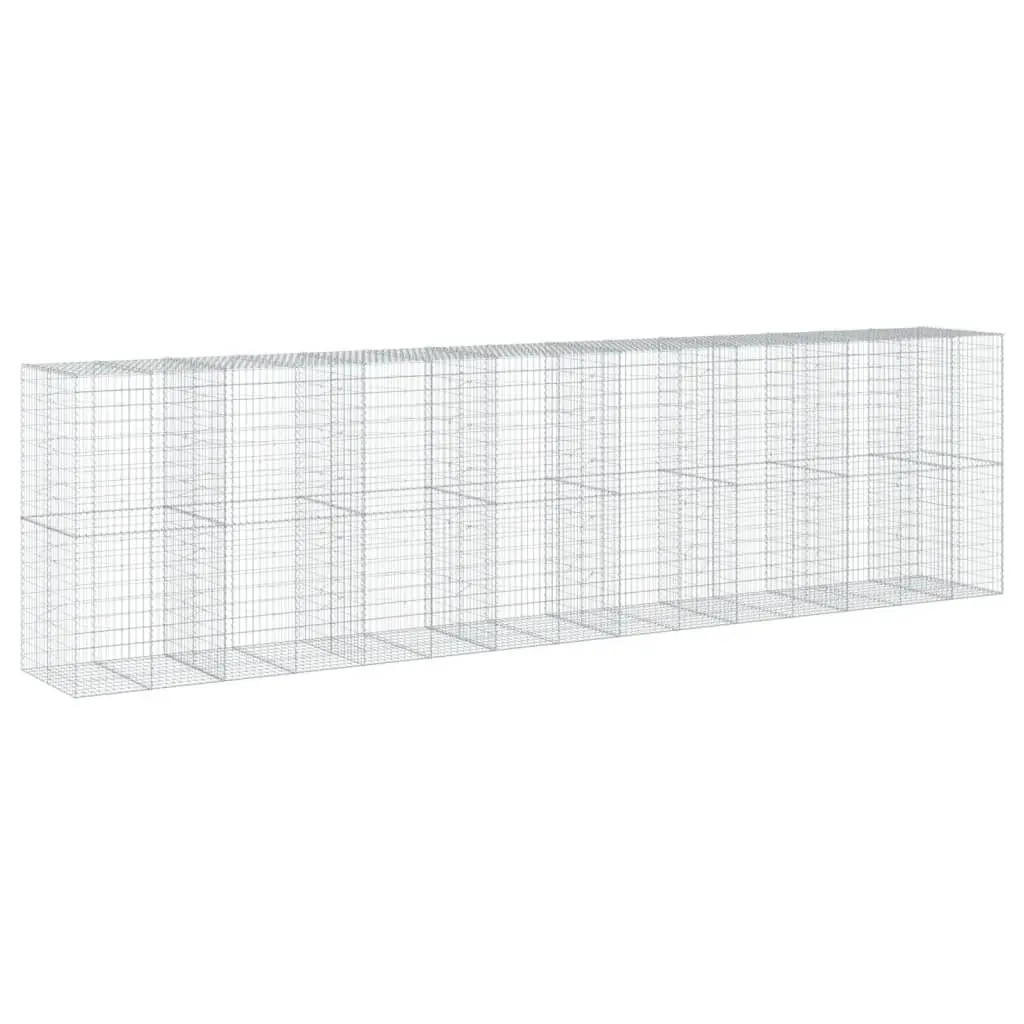 Gabion Basket with Cover 750x100x200 cm Galvanised Iron 3295238 - Home & Garden