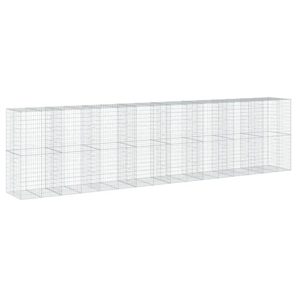Gabion Basket with Cover 800x100x200 cm Galvanised Iron 3295239 - Home & Garden