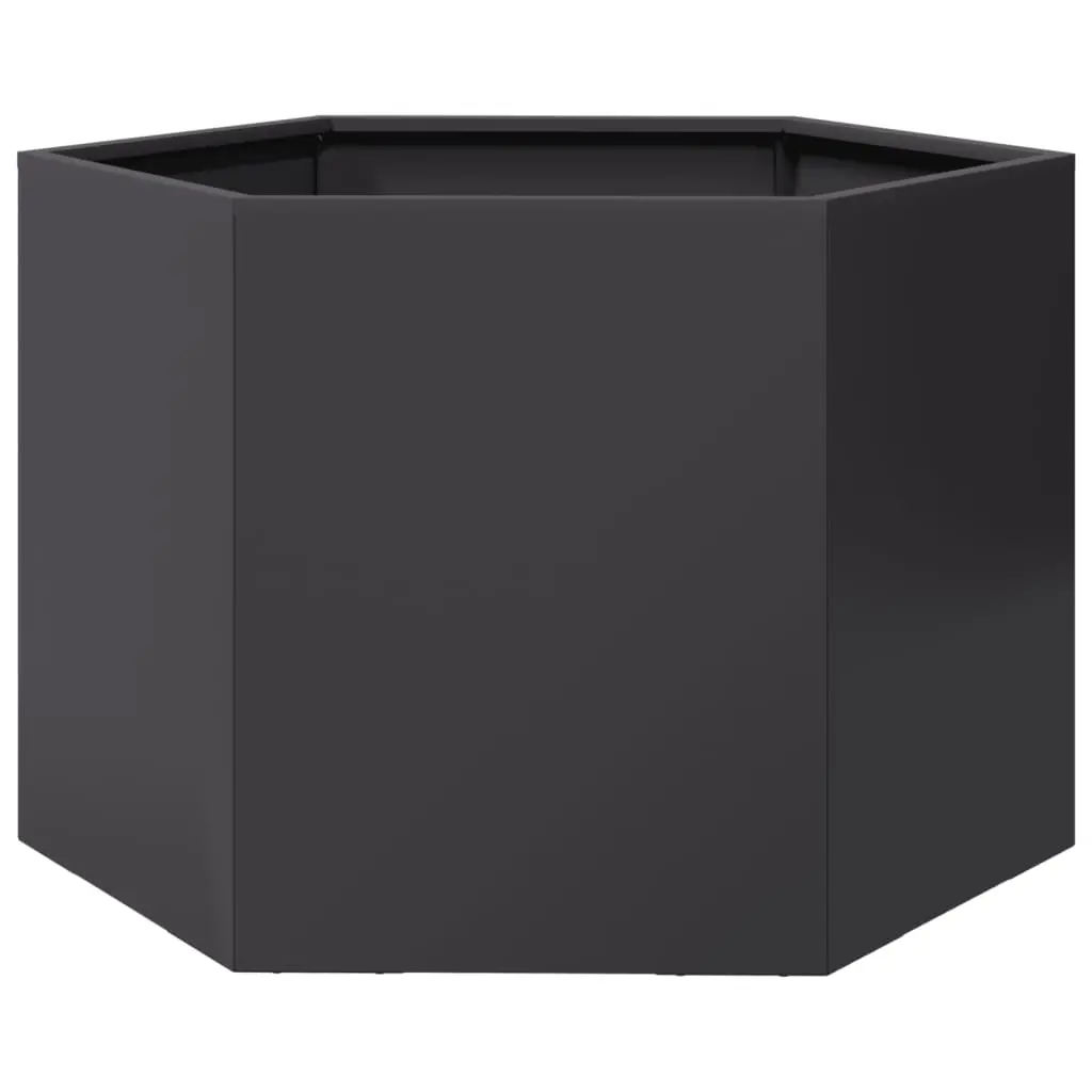 Garden Planter Black Hexagon 69x60x45 cm Steel 851122 - Home & Garden