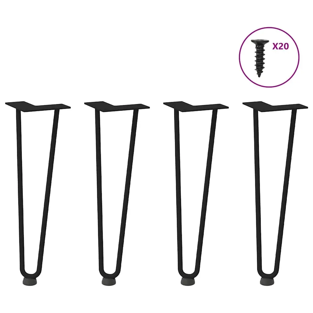 Hairpin Legs for Coffee Table 4 pcs Black 42 cm Solid Steel 4012420 - Furniture