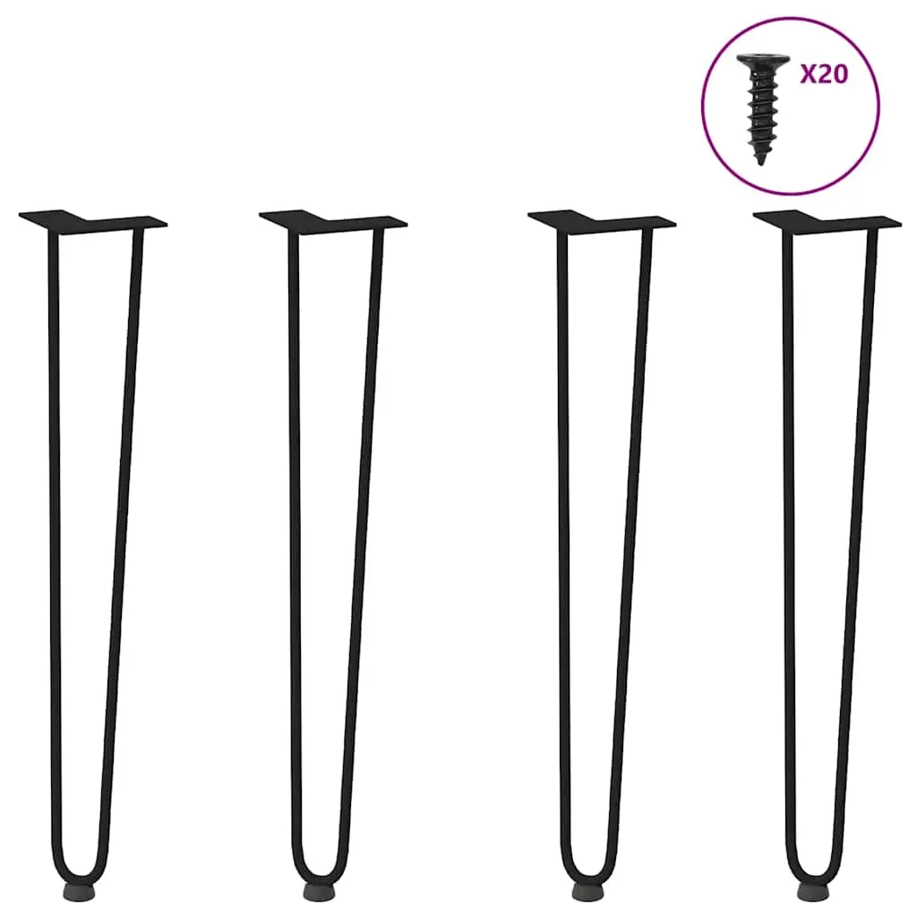 hairpin legs for console tables for Console Table 4 pcs Black 72 cm Solid Steel 4012424 - Furniture