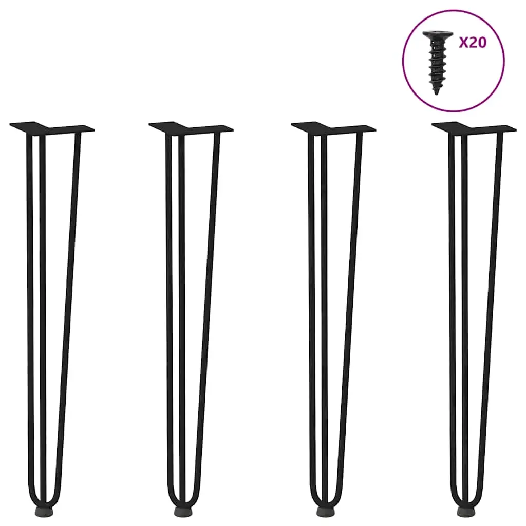 hairpin legs for console tables for Console Table 4 pcs Black 72 cm Solid Steel 4012444 - Furniture