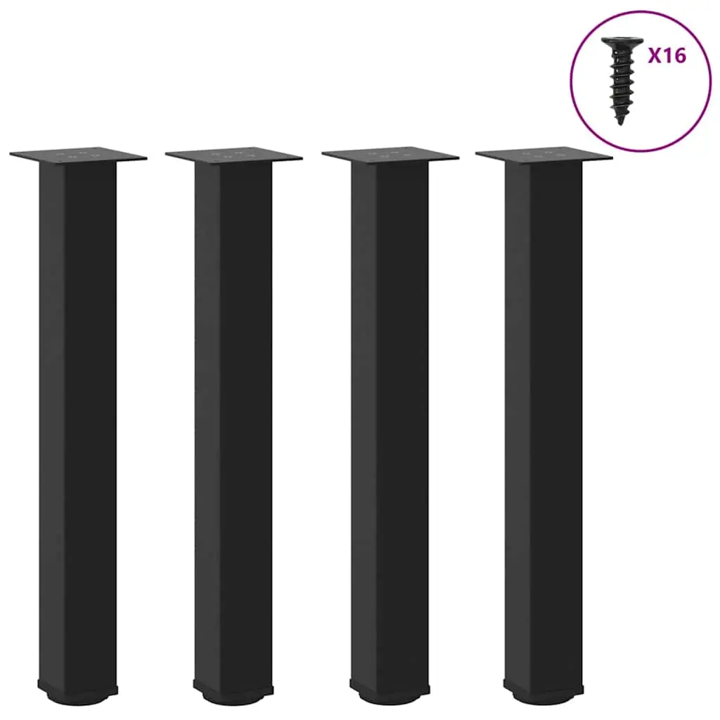 Console Table Legs 4 pcs Black 72-74 cm Steel 4012468