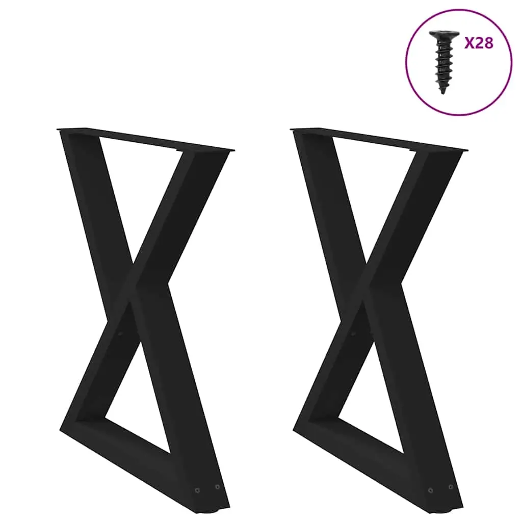Dining Table Legs 2 pcs Black 70x(72-73.3) cm Steel 4012724