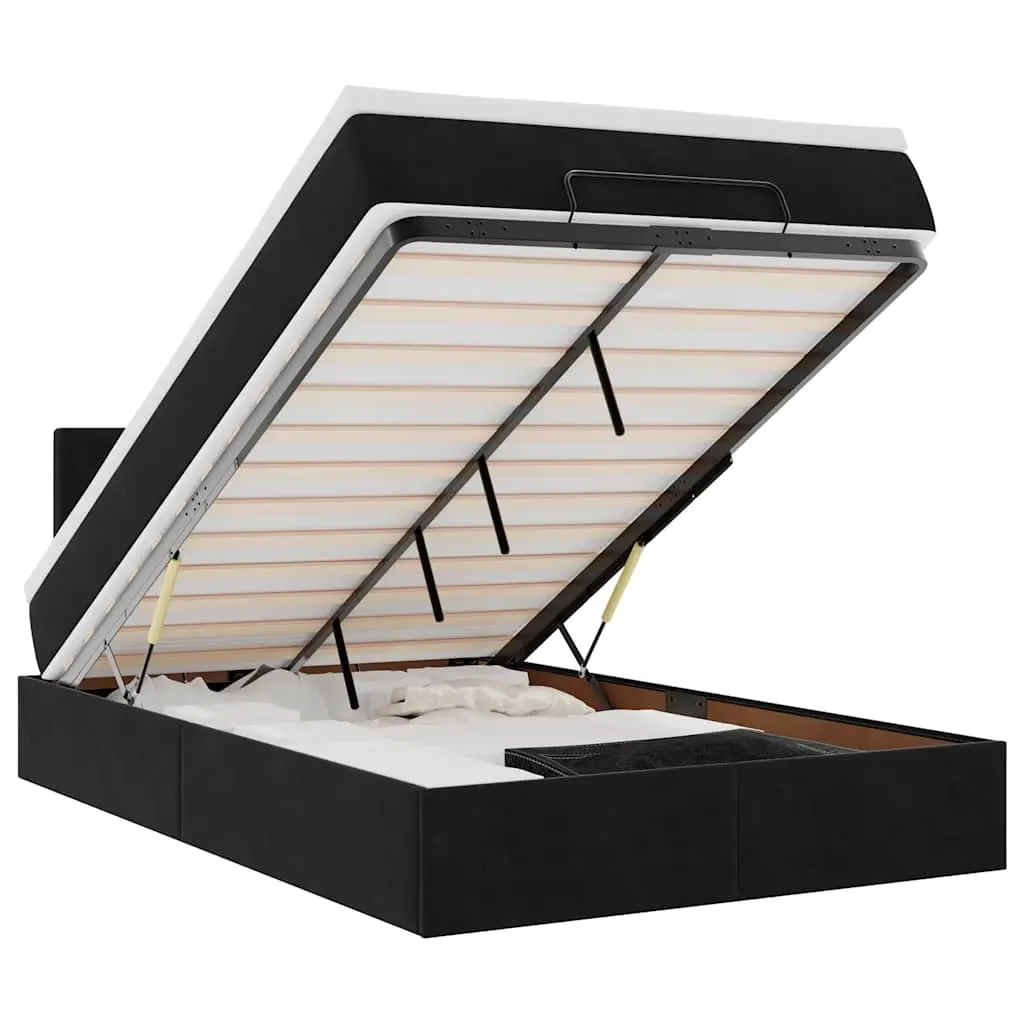 Ottoman Bed with Mattress Black King Single Velvet 3311950 - Furniture