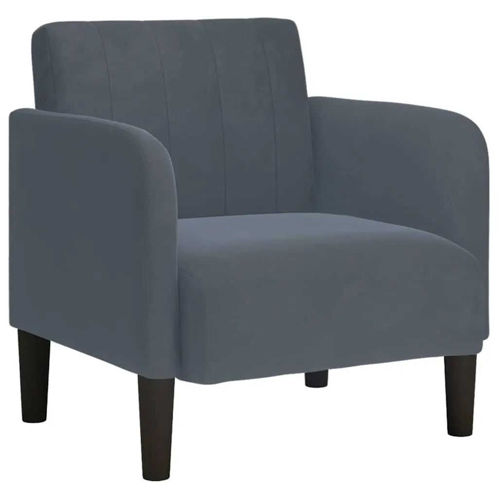 Sofa Chair with Armrests Dark Grey 54 cm Velvet 4100579 - Furniture