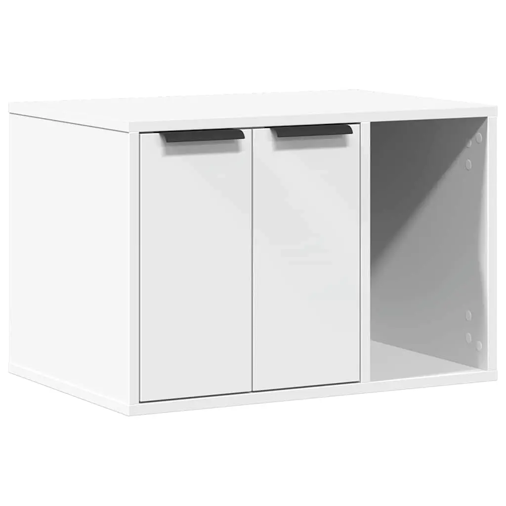 Cat Litter Box Enclosure White 60x40x40 cm Engineered Wood 857724 - Pets