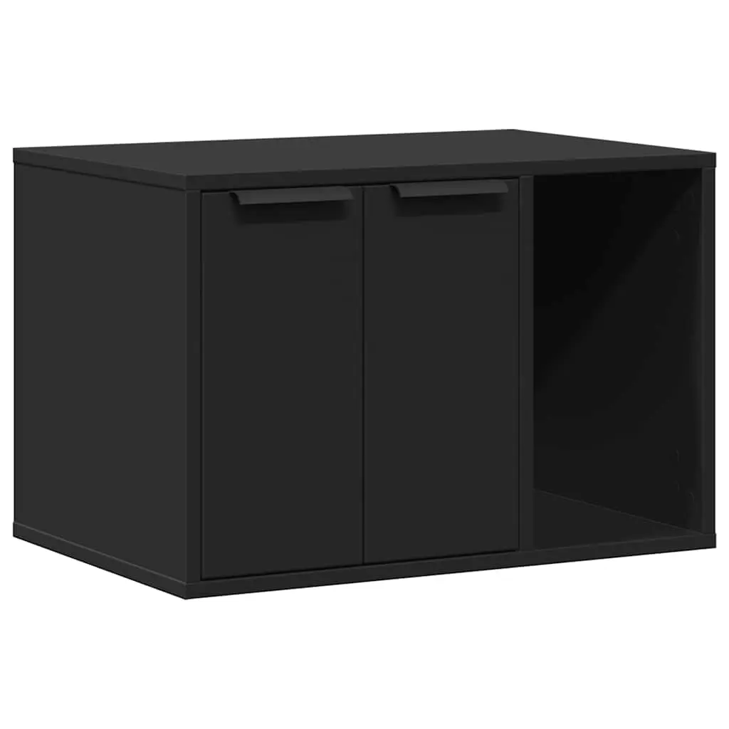 Cat Litter Box Enclosure Black 60x40x40 cm Engineered Wood 857725 - Pets