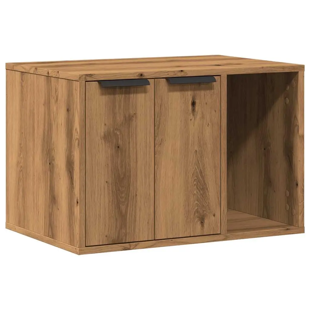 Cat Litter Box Enclosure Artisian Oak 60x40x40 cm Engineered Wood 857732 - Pets