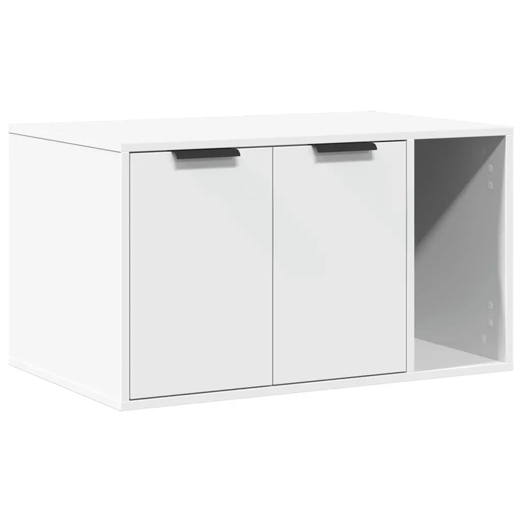 Cat Litter Box Enclosure White 80x50x45 cm Engineered Wood 857733 - Pets